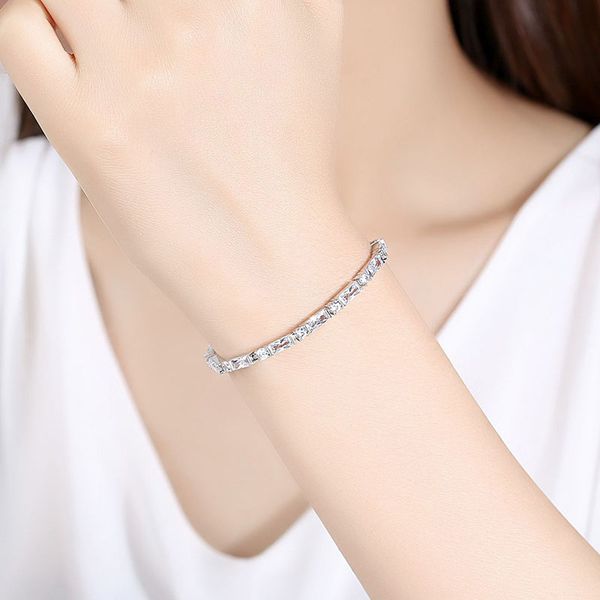 

slbridal sparkling charm fashion cubic zirconia bracelet girls cz daily bracelet gift wedding bridal bridesmaids women jewelry, Black