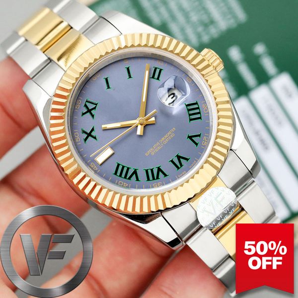 

VF Sapphire Mens Watch 41mm 2813 Automatic Movement Fashion Watches Men Mechanical Designer Men's datejust Watches Luxury Wristwatches, Slivery;brown