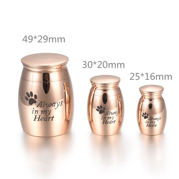 

cl015 'always in my heart' engravable funeral urn pet/human ashes urn cremation jewelry memorial ash keepsake container, Silver