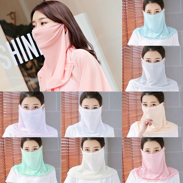 

xioao masks scarf shawl sunshade designer printed face mask anti uv sun neck protection mask masks riding outdoor protective scarf mask, Black