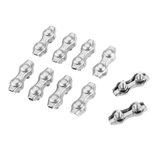 

10pcs 2mm 3mm 4mm 5mm stainless steel 316 duplex clips wire cable rigging rope grips clamps caliper chuck card boats accessories