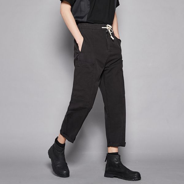 

ewq / men's wear loose fashion all-match casual harem pants male 2020 spring summer new wide leg pants ankle-length 9y2016, Black