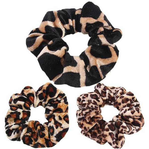 

leopard print elastic hair bands ponytail holder scrunchie hair rope hairband