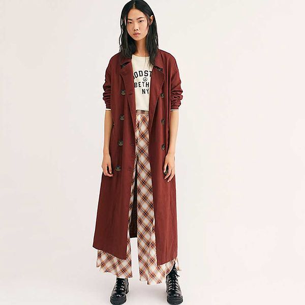 

autumn and winter windbreaker ladies jacket long ball turn-down collar women's clothing high street solid color trench, Tan;black