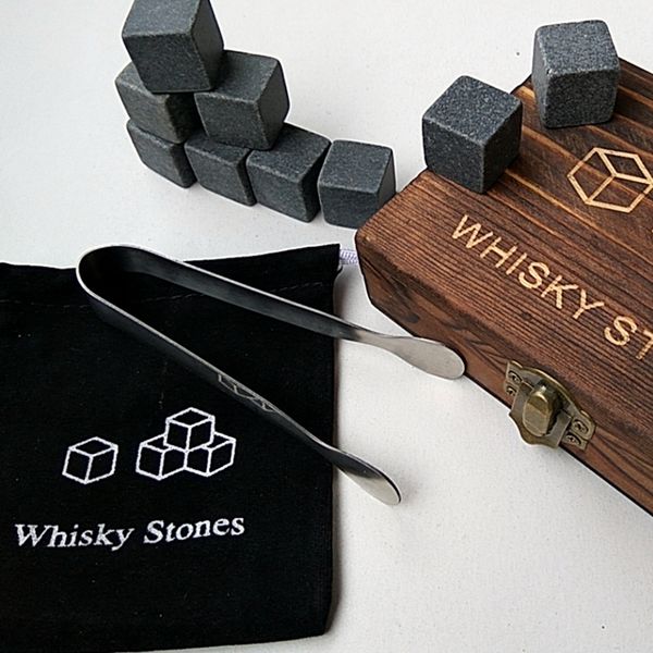 

whiskey stones with words wooden box whisky rocks stones square stone wood box