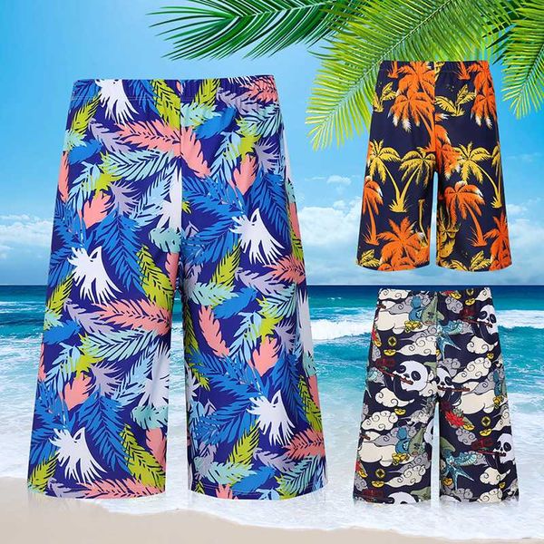 

new five-point beach pants men's quick-drying sports surfing printed large size swimming trunks beach holiday pants