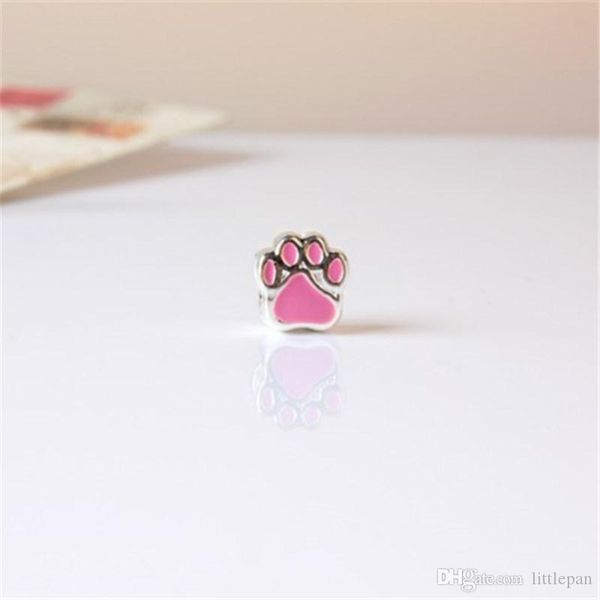 

fashion charms jewelry findings and components pink painted dog palm loose bead for pandora bracelet bangle european style, Bronze;silver