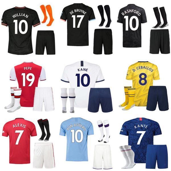 

ajax fc kit kun aguero sterling soccer jersey 19 20 kane kante pulisic football shirts son pepe martial rashford maillot de foot, Black