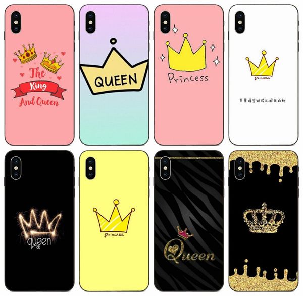 

tongtrade] queen crown king case for iphone 11 pro x xs max xr 8 7 6s 5s plus samsung s6 s7 s8 s9 s10 plus honor 6x 7x sony z3 compact case