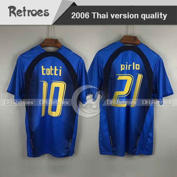 2006 2007 Gattuso Retro Soccer Jersey Home 06/07 Totti Del Piero Nesta Inzaghi Pirlo Materazzi Toni Football Shirt