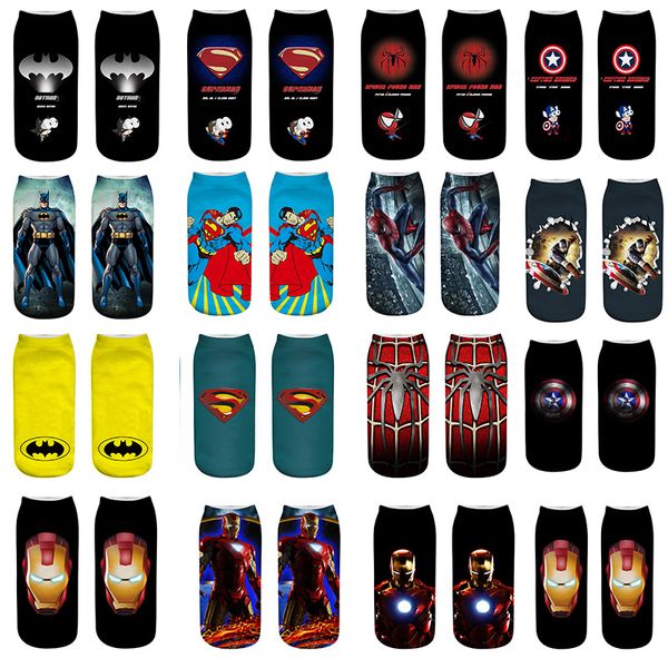 

unique new summer cartoon men women short socks 3d painting art happy boat socks funny kawaii colorful ankle, Black