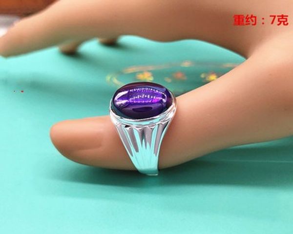 

gb 999 fine silver men's ring domineering personality wide panel black banzhi silver single index ing, Slivery;golden