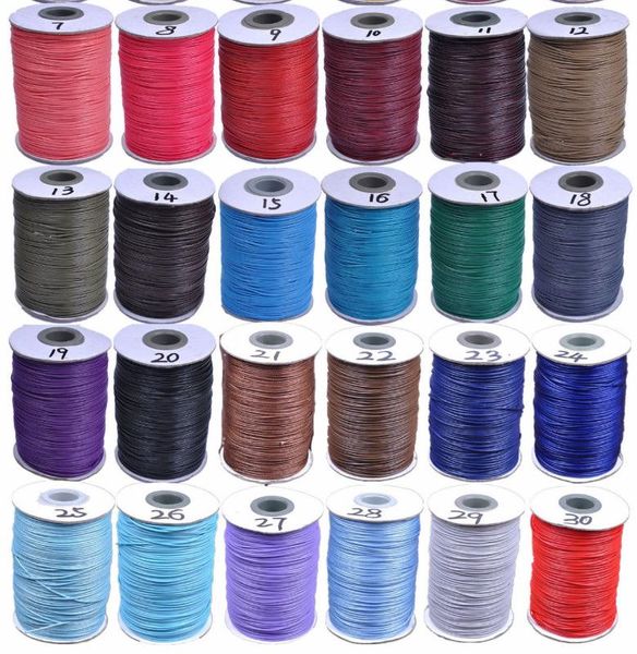 

200 yards 1mm wax string wire thread cord dacron fiber 30 colors, Black;white