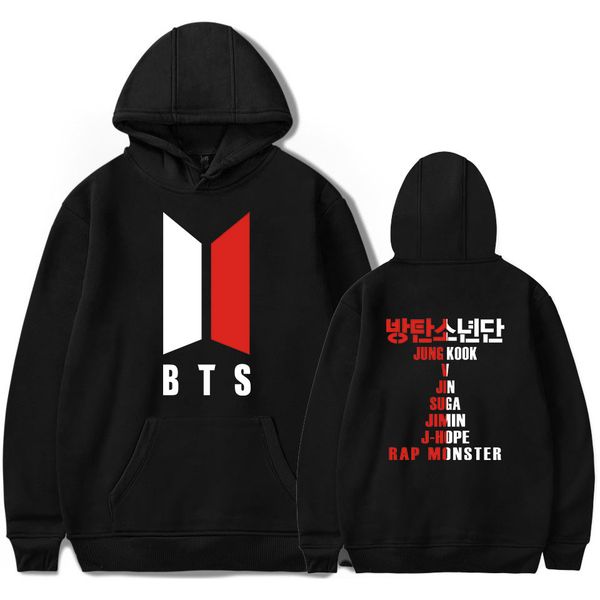 

kpop bts hoodie love yourself answer women sweatshirt bts bangtan boys hoodies harajuku women clothing oversized hoodies, Black