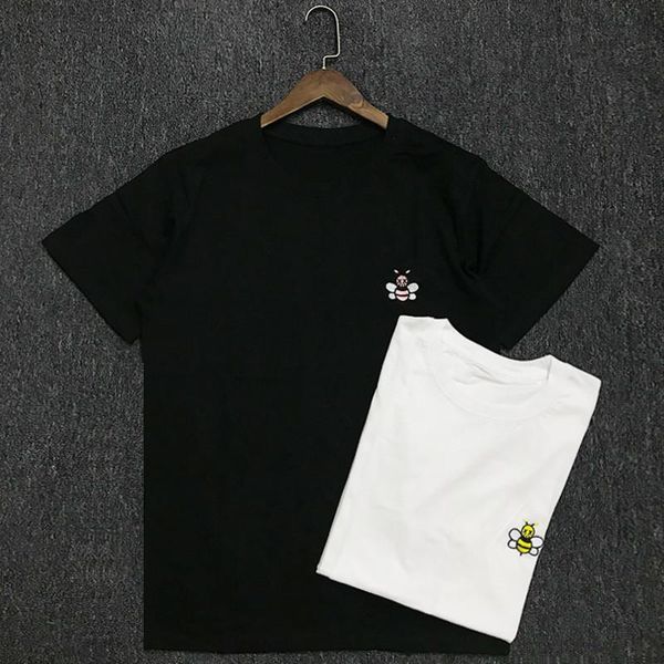 

fashion new casual mens designer t shirt couples soft cotton short sleeves men women embroidery bee tees 2 colors