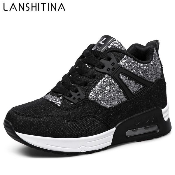 

2018 bling womens casual shoes spring autumn breathable women shoes wedges light soft black shoes zapatillas deportivas hombre y200424