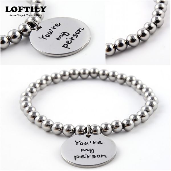 

2020 couple bangles gifts charm bracelets for women engrave : you are my person stainless steel link chain bracelets, Black