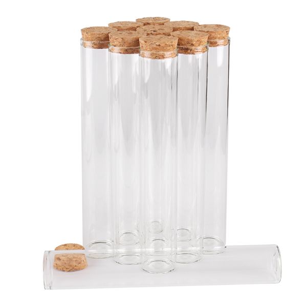 24 peças 100ml 30 * 180 milímetros Lab Test Tubes com Rolha Spice garrafas recipientes Jars Frascos DIY Craft