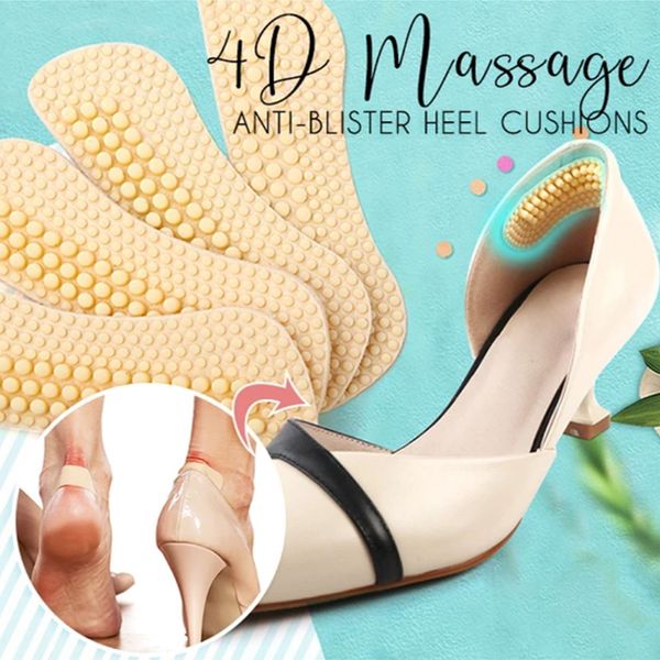 

3 pairs 4d massage anti-blister heel cushions silicone heel pads for high heels flats jt-889, Black