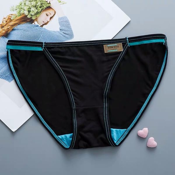 

women's panties female cute soft briefs breathable modal women underwear girls low-rise underpants 7 colors, Black;pink