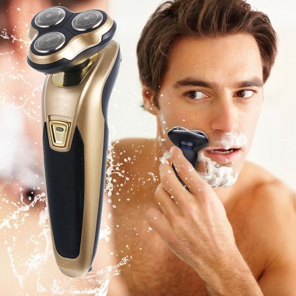 

electric shaver razor men wet and dry 3 in 1 with nose rechargeable 3 head dry wet shaving machine beard trimmer washable