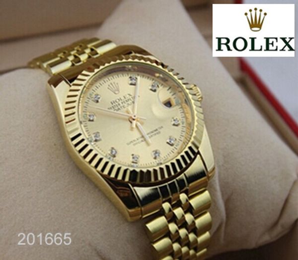 

2019 New man woman watch Stainless steel Casual wristwatch steel quartz watches color clock male brand watch diamond rol.ex New12