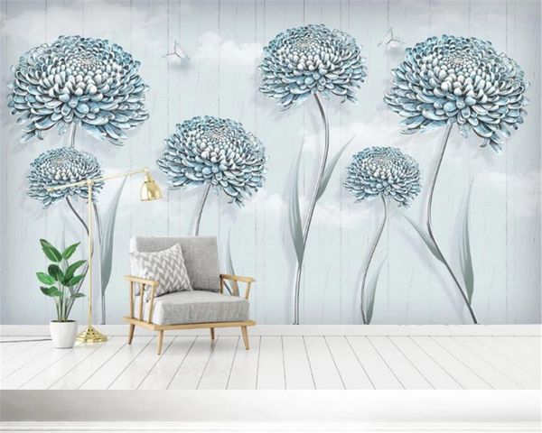 

custom p 3d wallpaper modern simple small fresh flower dandelion nordic decorative painting background hd wallpaper
