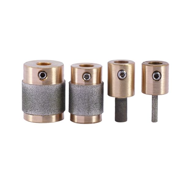 

4 standard brass grit grinding bits 1 inch 3/4 inch 1/8 1/4 for inland stained glass