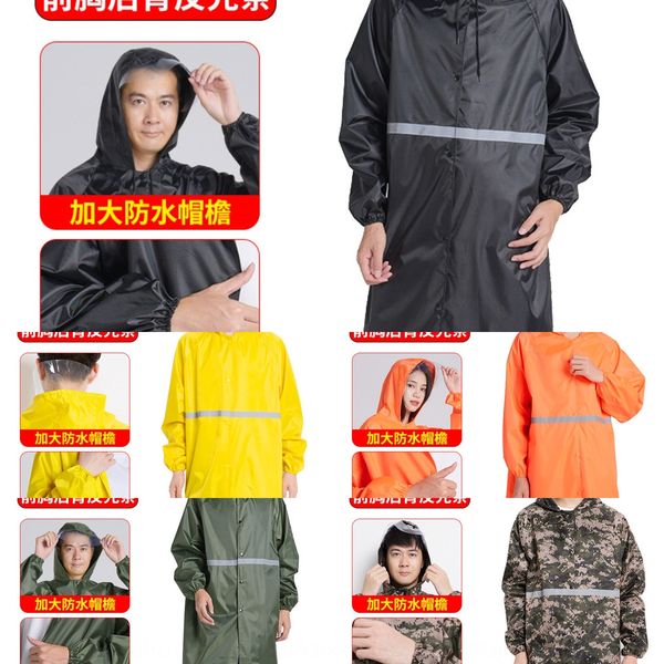 

ddwfv oxford cloth reflective strip body clothing oxford cloth body clothes raincoat reflective strip jumpsuit outdoor battery car rai, Red;brown