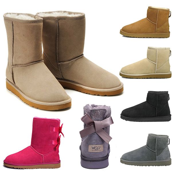 

new fashion wgg women's australia classic tall boots women girl boots boot snow winter boots fuchsia black blue red leather shoes, White;red