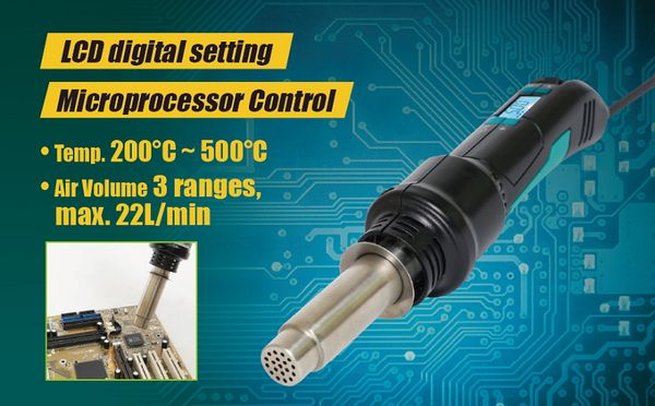 

pro'skit ss-602h 300w lcd display temperature adjustable air smd rework tool controlled portable air gun