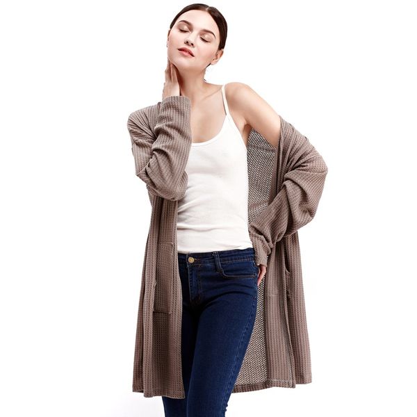 

puseky women knitting cardigan knit coat long sleeve loose outwear knit sweater women large coat casual jacket, White;black