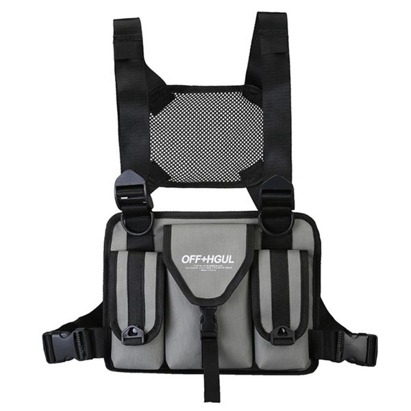

outdoor bags fashion chest bag reflective vest hip hop streetwear functional harness rig pack front waist pouch backpack men women *