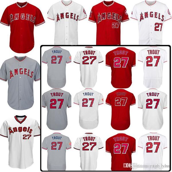 

2018 Baseball Jersey Los Angeles Angel jerseys 27 Mike Trout jerseys 17 Shohei Ohtani jerseys coolbase jersey flexbase jersey