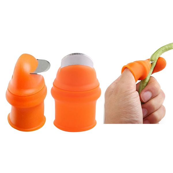 

2pcs thumb vegetable finger plant cutter tool for peppers strawberries