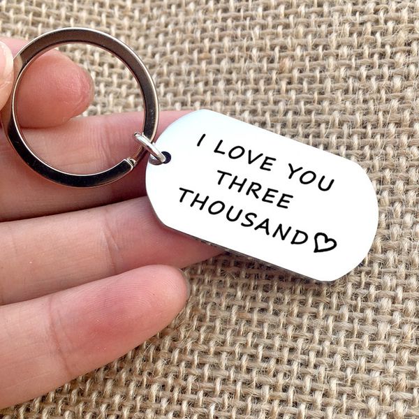 

interstate i love you three thousand stainless steel key ring, Slivery;golden