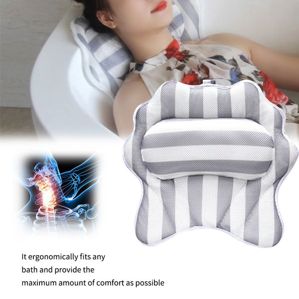 

non скольжению удобная 3d quick dry главная плечо поддержки моющийся ванна подушка подголовник с присосками универсальная ванна спа