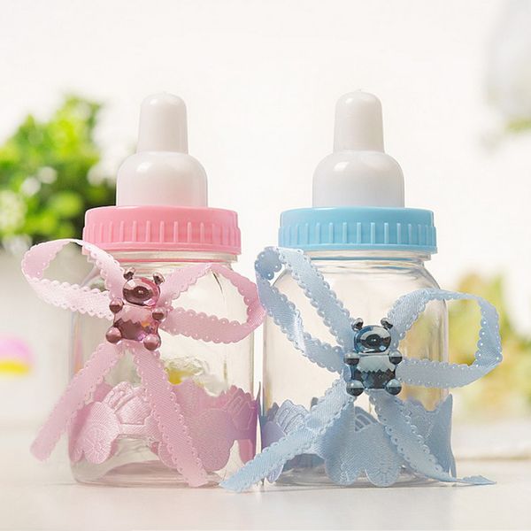 

24pcs creative nursing bottle candy boxes for wedding party favor pink+blue