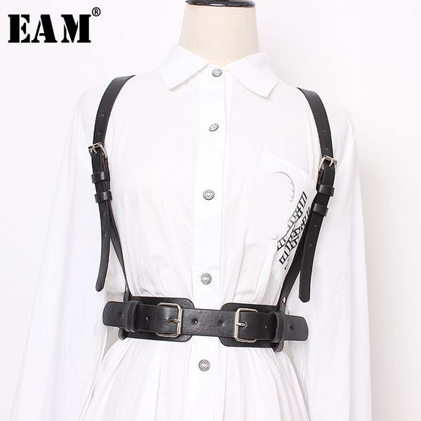 

eam] 2019 new spring summer pu leather black buckle cross bandage personality strap belt women fashion tide all-match jt476, Black;brown