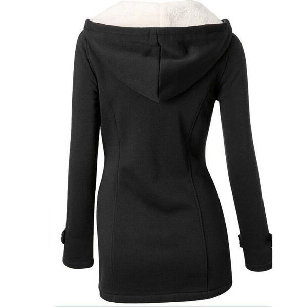 

2019 winter new fashion slim women windbreaker outwear warm wool slim long coat jacket trench z731, Black