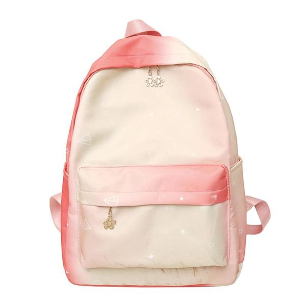 

fashion women capacity discoloration student backpack travel waterproof bag girl school bags for teenage college wind schoolbag