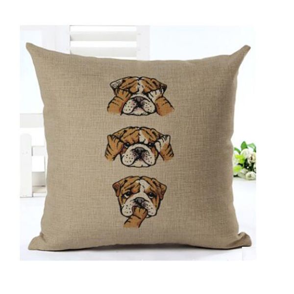 

creative pillowcase funny printed animal cushion cover heigh quality cotton linen pillow case for home