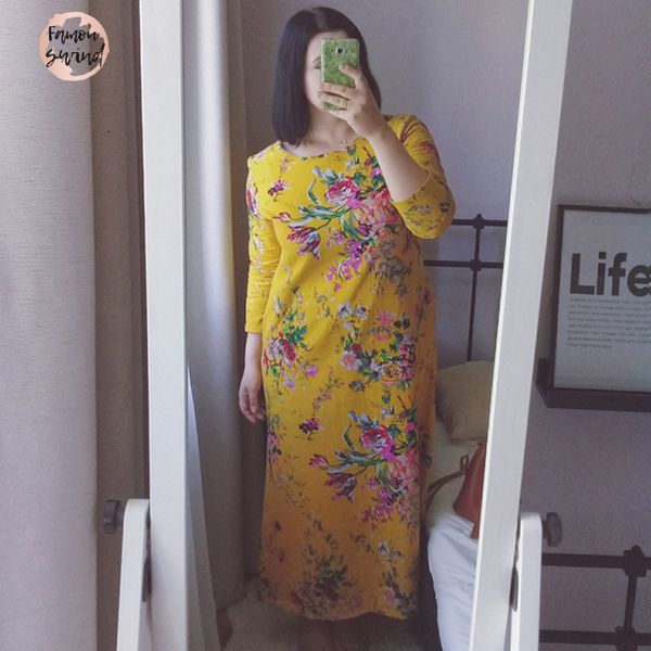 

женщины vintage maxi платье big карманы o шея плюс размер хлопок лен сыпучие платье полиэстер размер одежды femme дизайнер одежды, Black;gray