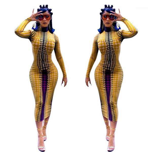 

long sleeve wave point women bodycon dresses female skinny dresses designer women dresses autumn cowl neck, Black;gray