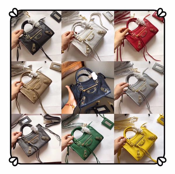 

classic sell fashion woman bag designer genuine goat leather lady cross body bag with tassel and rivet mirror mini size 19cm woman bag