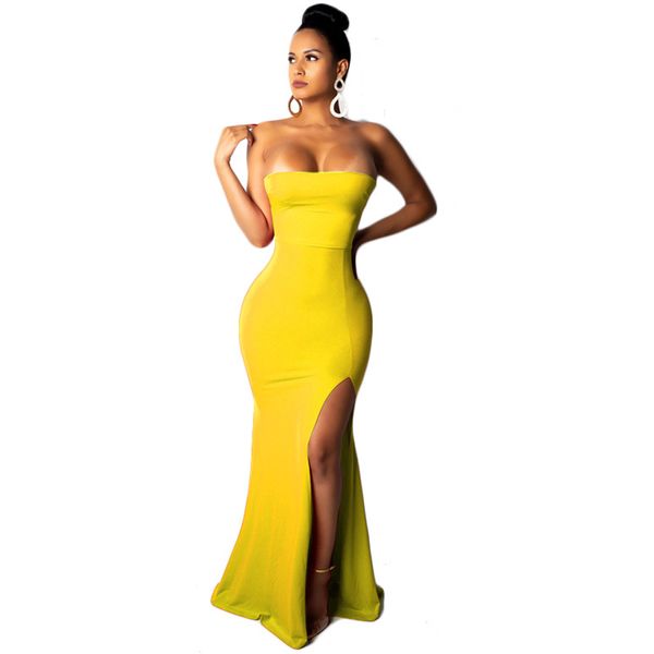 

new dress club party nightclub dress tube split fishtail dress female, Black;gray