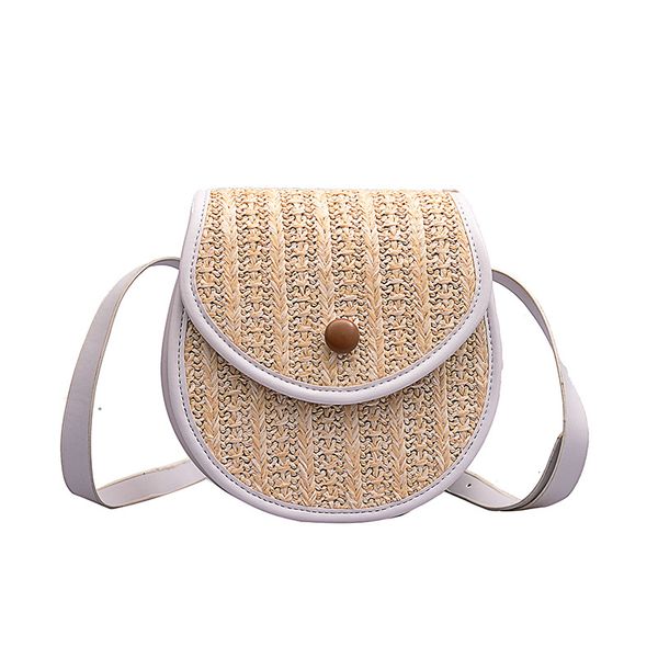 

ladies summer beach bag woven saddle bag small handbag female shoulder messenger
