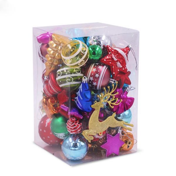 

40-50pcs christmas tree decor ball ornament assorted colors all styles christmas hanging new year home party tree ornament