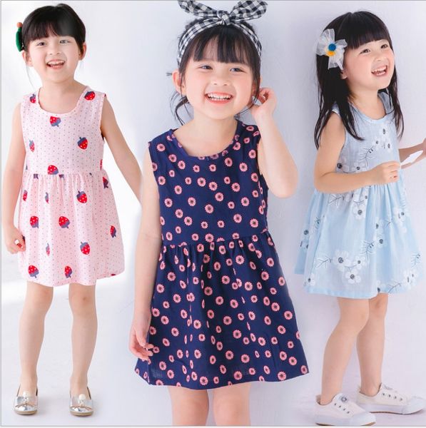 Stampa giubbotto di ciliegia ragazza abbigliamento per bambini casual abiti abiti floreali per neonati vestido vestido bambino menia bohémien 28 stili