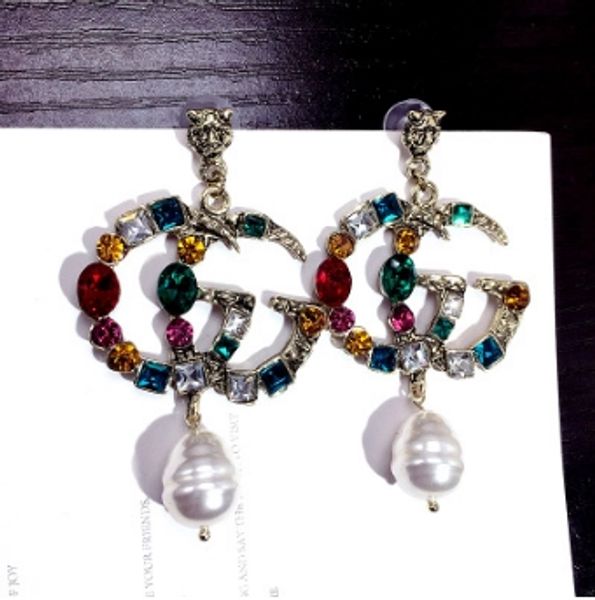 

Оптовая мода 925 серебряные серьги стержня женщин Кристалл Алмазный жемчуг малень